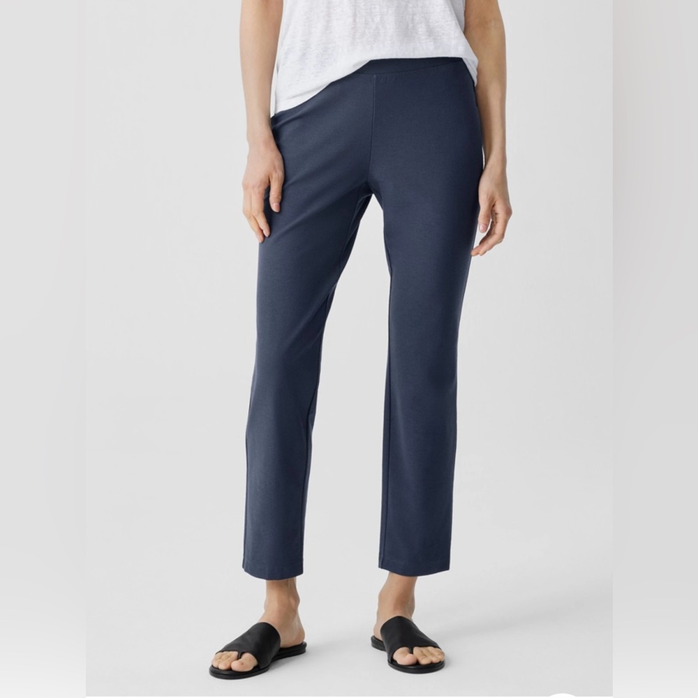 Eileen Fisher Washable Stretch Crepe Ankle Pant in Ocean Size XL. NWT